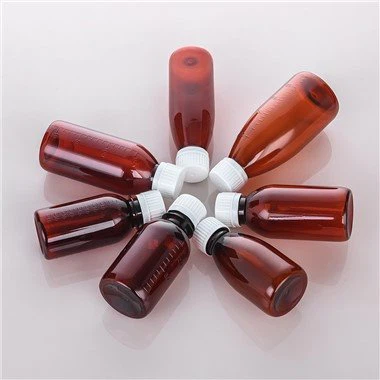 Gintaro ovalus medicinos skysto sirupo buteliukas