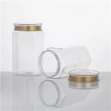 Kasdienis Naudojamas PET šešiakampis plastikinis papildų stiklainis